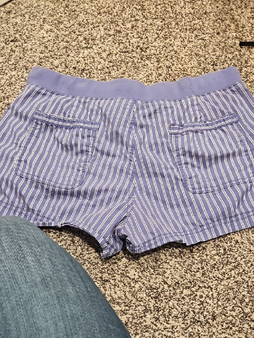 a.n.a Blue and White Striped Drawstring Athletic Shorts - Picture 9 of 9